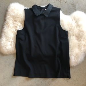 Madewell Sleeveless Satin Collar Blouse